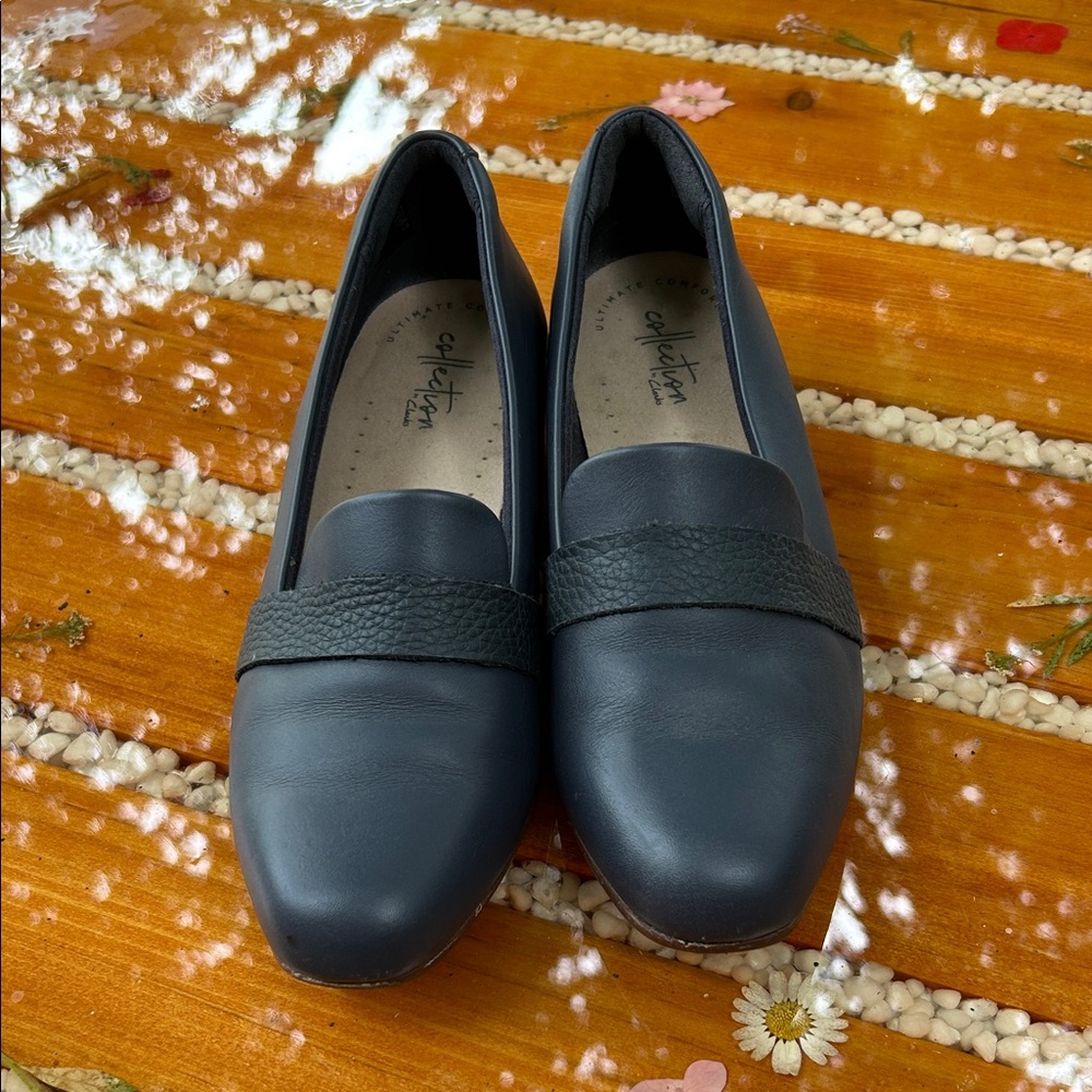 Clarks Navy Blue Loafers*